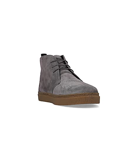 360 degree animation of product Grey Suede lace up Chukka boots frame-19