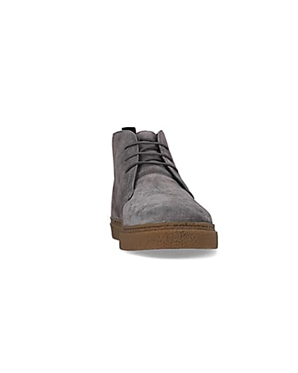 360 degree animation of product Grey Suede lace up Chukka boots frame-20