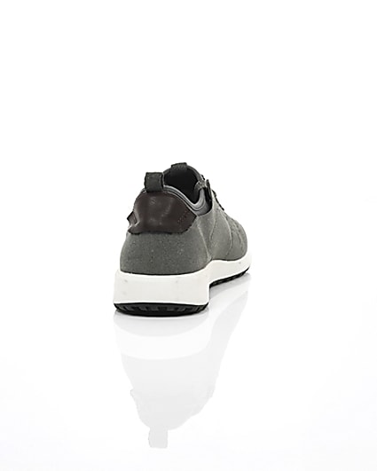 360 degree animation of product Grey suede runner trainers frame-15