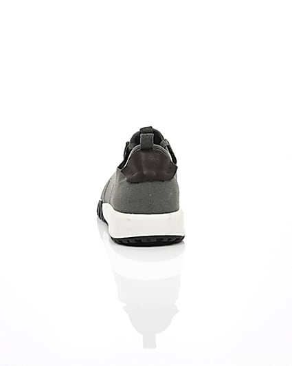 360 degree animation of product Grey suede runner trainers frame-16