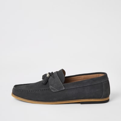 grey suede loafers