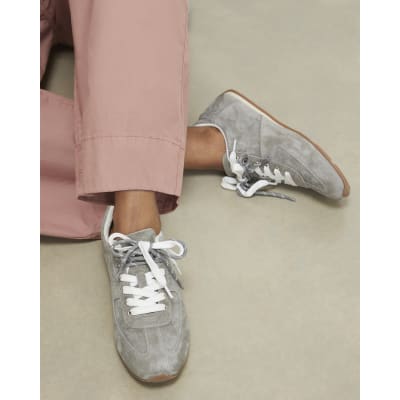 Grey Suede Trainers