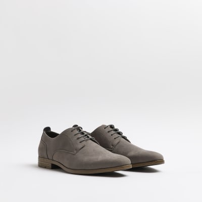 Grey suedette derby shoes