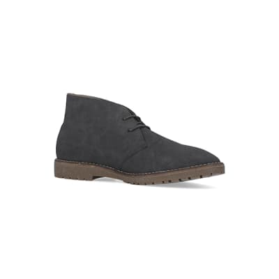 360 degree animation of product Grey Suedette Desert Boots frame-17