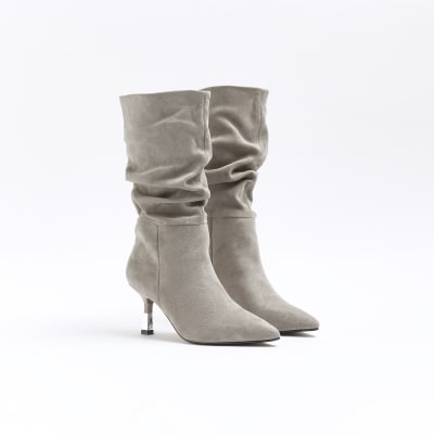 Grey hot sale slouchy boots