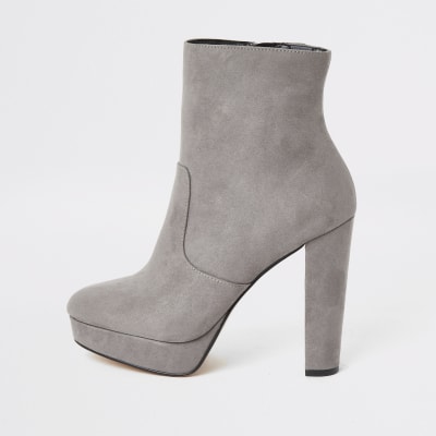 grey platform boots