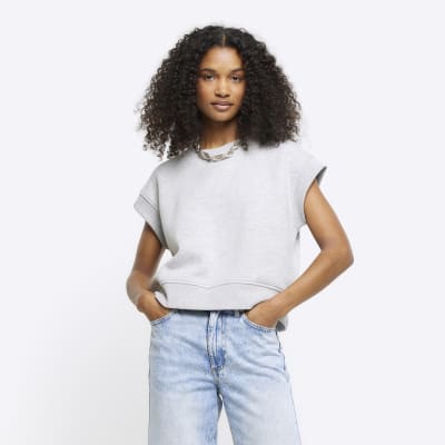 Grey sweatshirt tank top River Island
