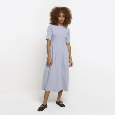 Grey t store shirt midi dress