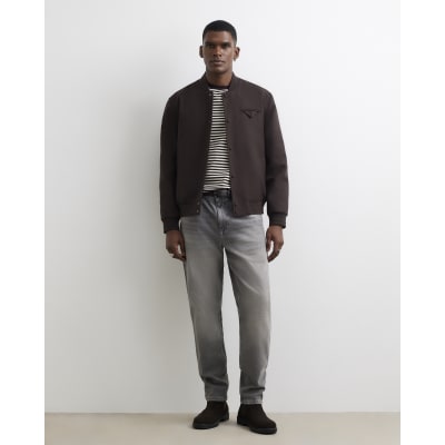 Grey Tapered Fit Jeans