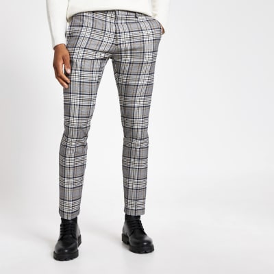 gray tartan trousers