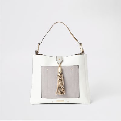 river island grey slouch bag