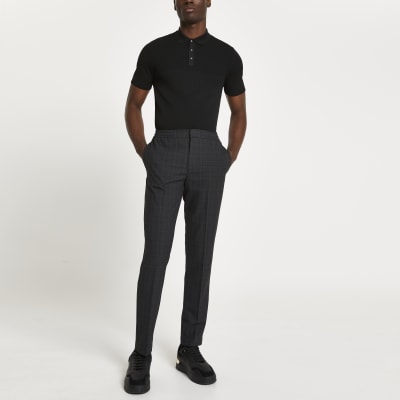 river island smart joggers in grey check