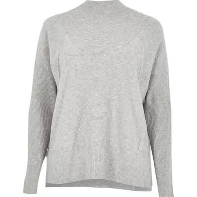 white high neck knitted jumper