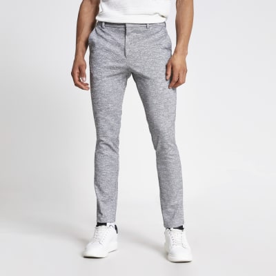 mens super skinny stretch trousers