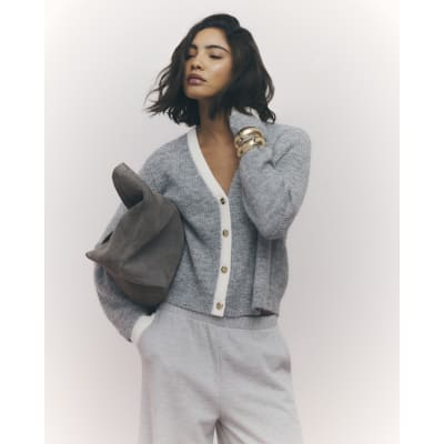 Grey Tipped Cardigan