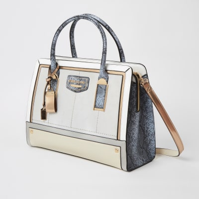 river island grey tote bag