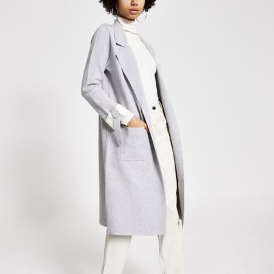 river island grey coat