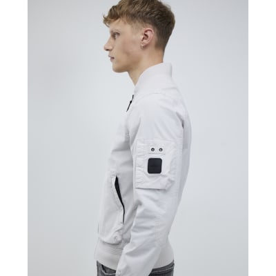 Grey Utility Bomber Jacket