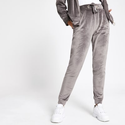 grey velour loungewear