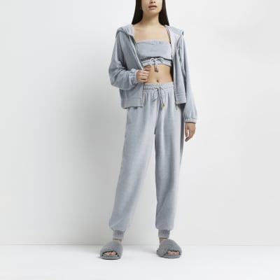 Grey velour joggers