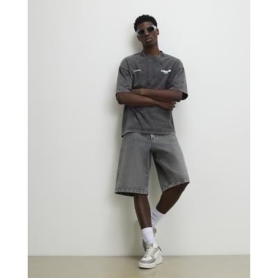 Grey Washed Denim Jorts