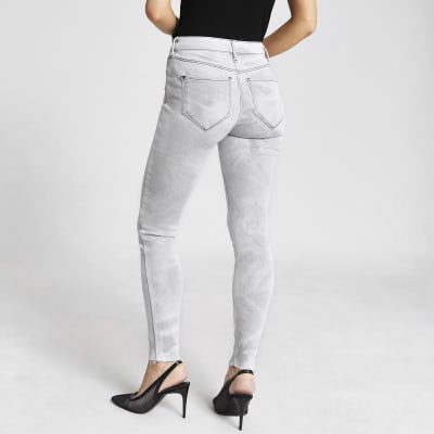 Grey washed Molly mid rise jeggings