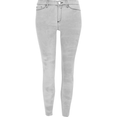 Grey washed Molly mid rise jeggings