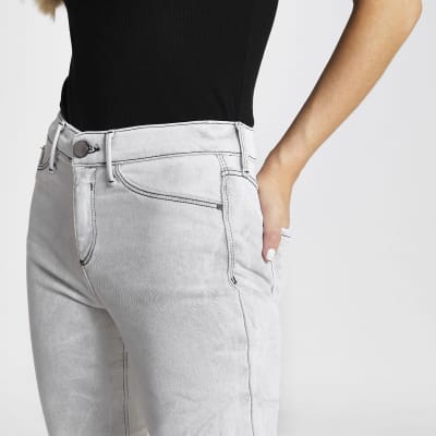 Grey washed Molly mid rise jeggings