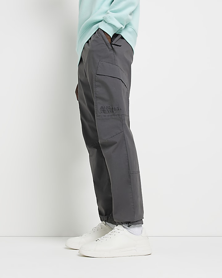 Grey Washed Regular fit Cargo trousers