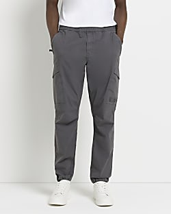 Grey Washed Regular fit Cargo trousers