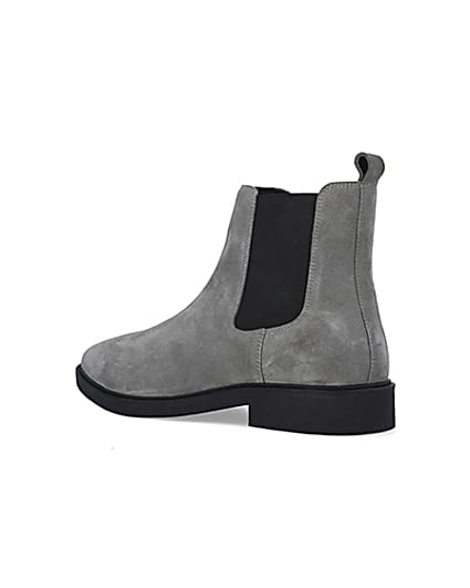 360 degree animation of product Grey Wide fit Suede Chelsea Boots frame-6