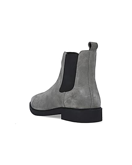 360 degree animation of product Grey Wide fit Suede Chelsea Boots frame-7