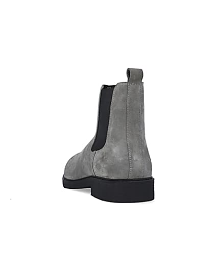 360 degree animation of product Grey Wide fit Suede Chelsea Boots frame-8