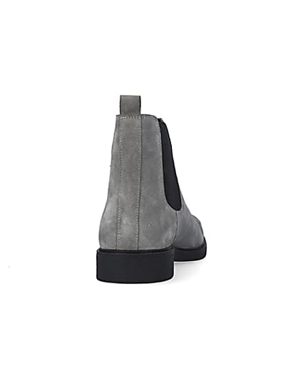 360 degree animation of product Grey Wide fit Suede Chelsea Boots frame-10