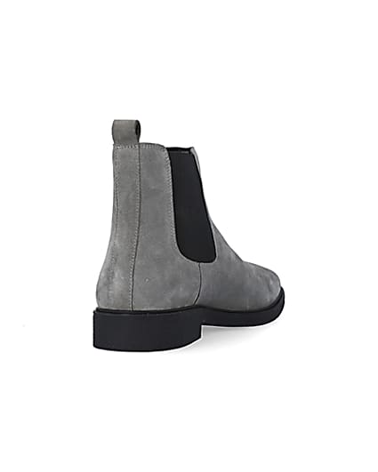 360 degree animation of product Grey Wide fit Suede Chelsea Boots frame-11