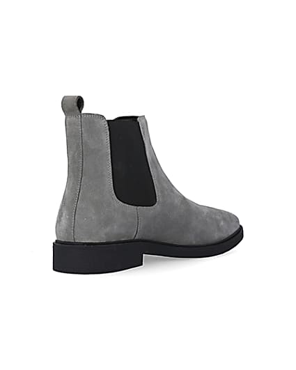 360 degree animation of product Grey Wide fit Suede Chelsea Boots frame-12