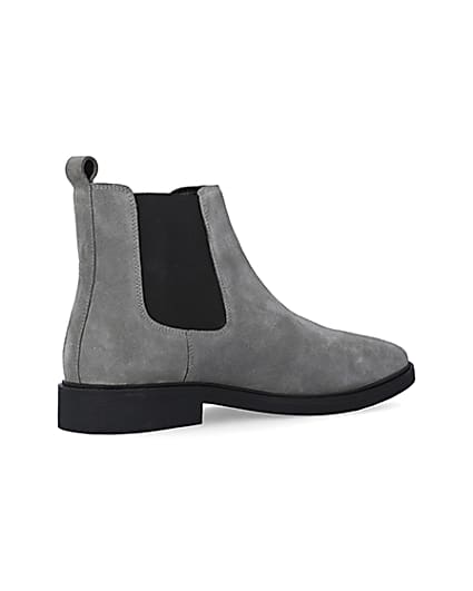 360 degree animation of product Grey Wide fit Suede Chelsea Boots frame-13