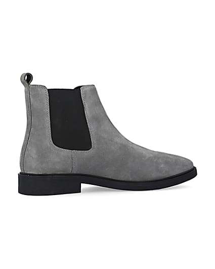 360 degree animation of product Grey Wide fit Suede Chelsea Boots frame-14