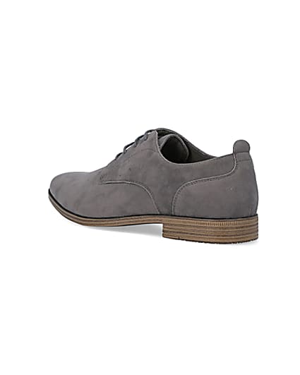 360 degree animation of product Grey wide fit suedette derby shoes frame-6