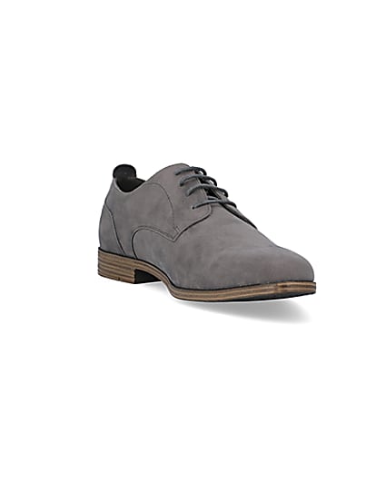 360 degree animation of product Grey wide fit suedette derby shoes frame-19