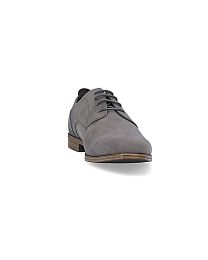360 degree animation of product Grey wide fit suedette derby shoes frame-20