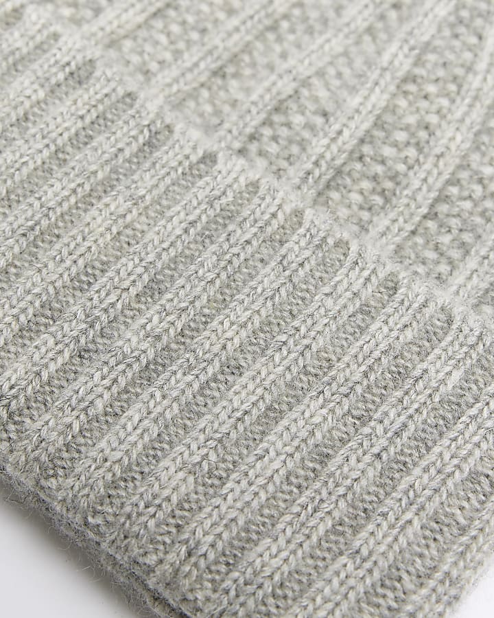 Grey wool blend beanie
