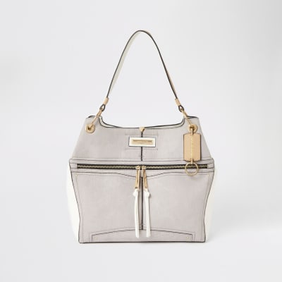 river island slouch bag grey