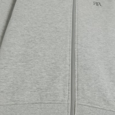 Grey zip up hoodie River Island