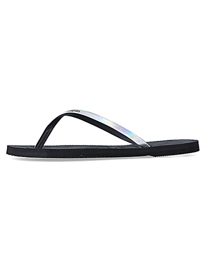 360 degree animation of product Havaiana black holographic flip flops frame-2
