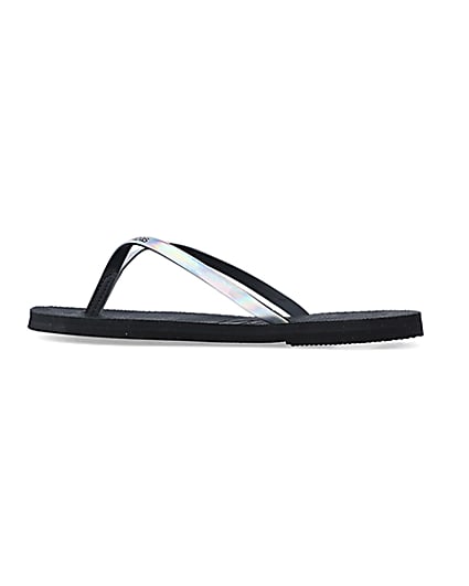 360 degree animation of product Havaiana black holographic flip flops frame-4