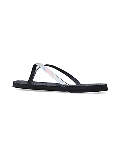 360 degree animation of product Havaiana black holographic flip flops frame-5