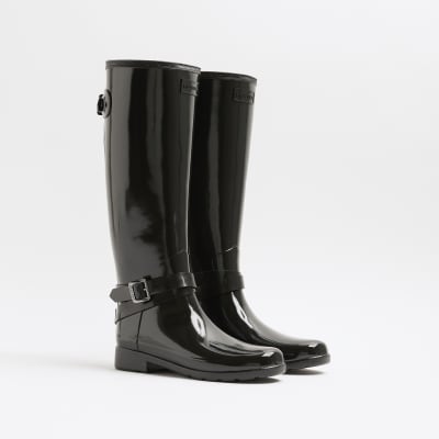 Hunter black Adjustable Tall Wellington Boots | River Island