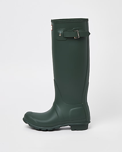 Hunter green wellington boots