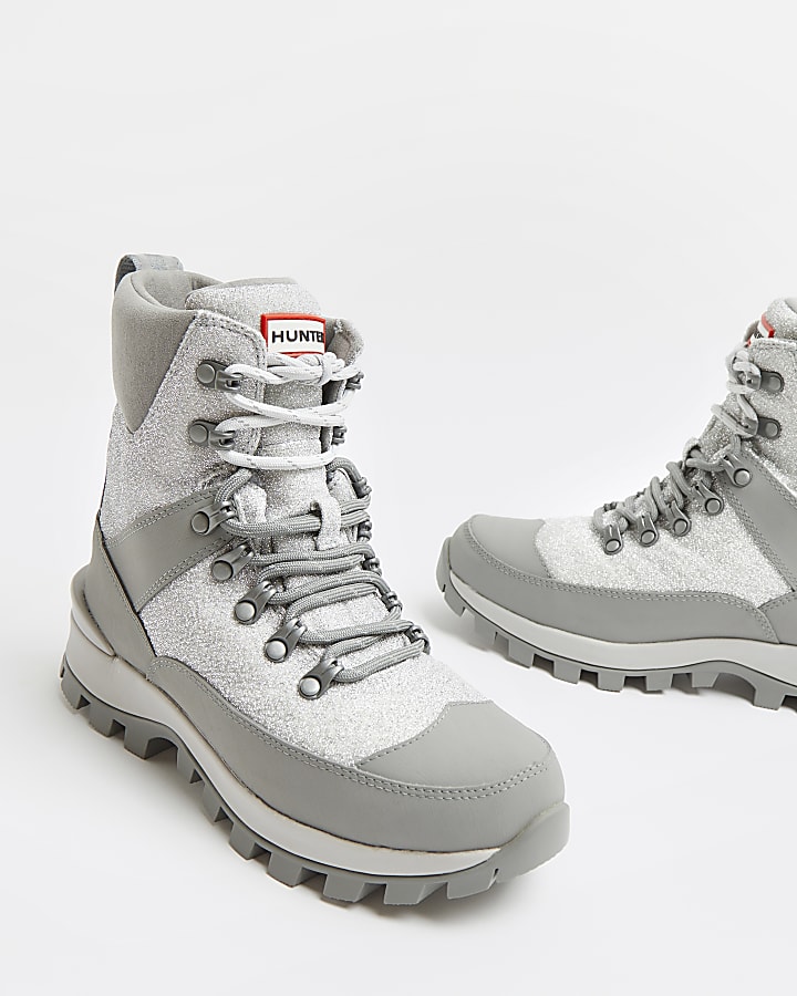 Hunter grey commando boots